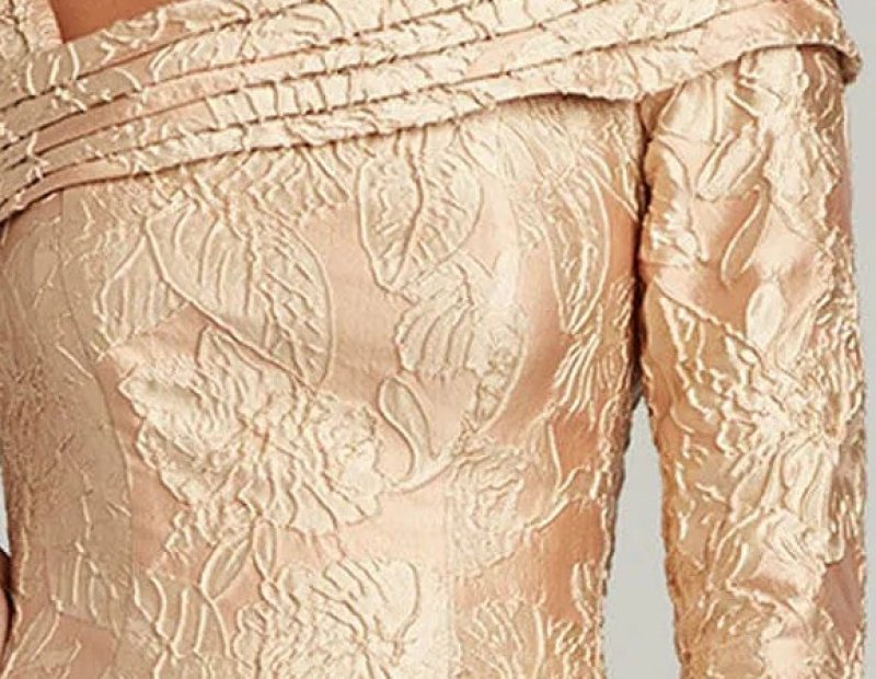 画像2: Tadashi Shoji タダシショージ 　Calder Floral Jacquard Gown  ベージュ系 (2)