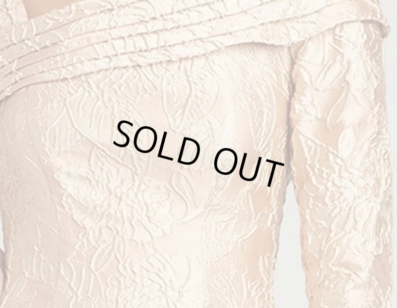 画像2: Tadashi Shoji タダシショージ 　Calder Floral Jacquard Gown  ベージュ系 (2)