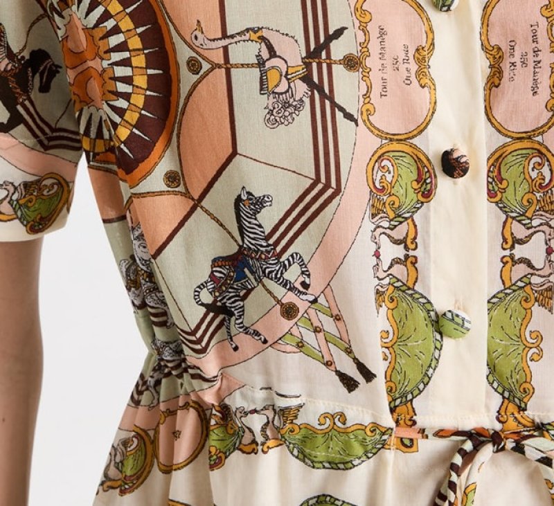 画像3: 【矢田亜希子さん、トリンドル玲奈さん着用】Tory Burch トリーバーチ　Printed Cotton Shirtdress  03164 (3)