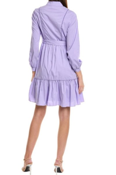 画像2: セール!Nanette Nanette Lepore ナネットレポー  Belted Mini Shirt Dress バイオレット  03102 (2)