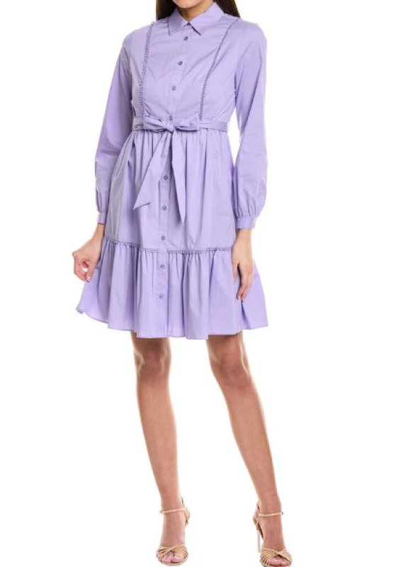 画像1: セール！Nanette Nanette Lepore ナネットレポー  Belted Mini Shirt Dress バイオレット  03102 (1)