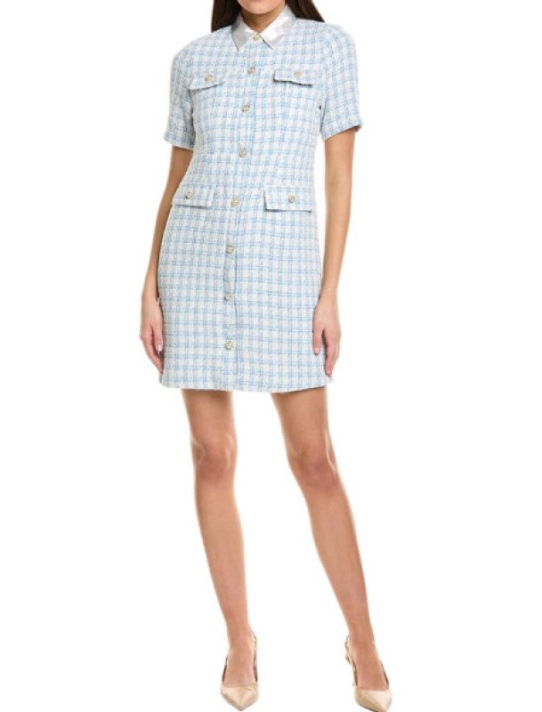 画像1: セール！Nanette Nanette Lepore ナネットレポー   Boucle Satin Collared Mini dress  03101 (1)