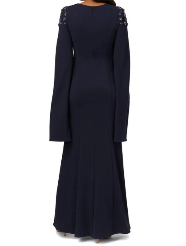 画像2: セール！Adrianna Papell アドリアナパペル　Crepe Beaded Cape Sleeve Gown  03031 (2)