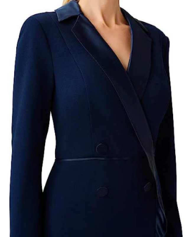 画像2: Adrianna Papell アドリアナパペル　タキシードロングドレス  ネイビー系　08272 (2)