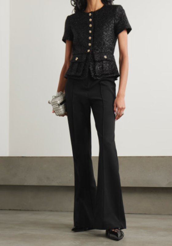 画像1: Self Portrait　セルフポートレート  Black Tinsel Boucle Jumpsuit  03181 (1)