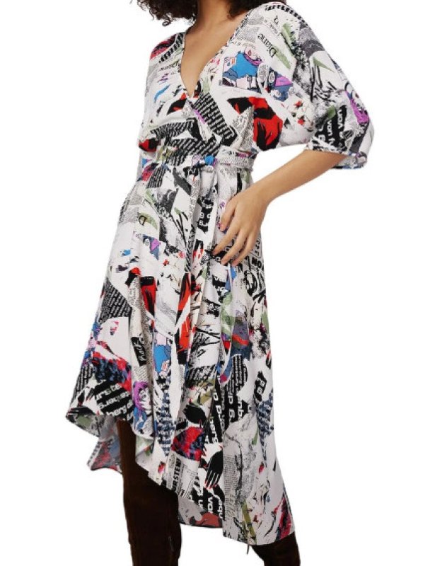 画像1: Diane von Furstenberg 　ダイアンフォンファステンバーグ　Eloise ラップ風ドレス　Poster Girl (1)