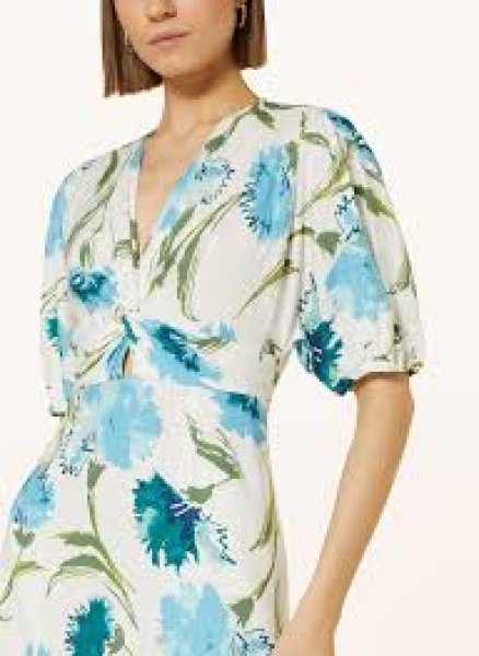 画像3: セール!Diane von Furstenberg  ダイアンフォンファステンバーグ Majorie 花柄ドレス アイボリー、ブルー系 (3)