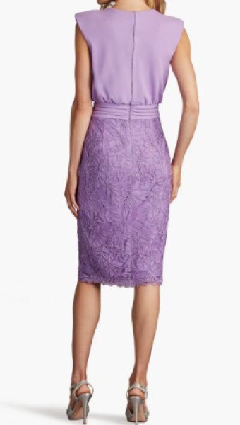 画像2: Tadashi Shoji  タダシショージ   Newell Embroidered Blouson Dress パープル (2)