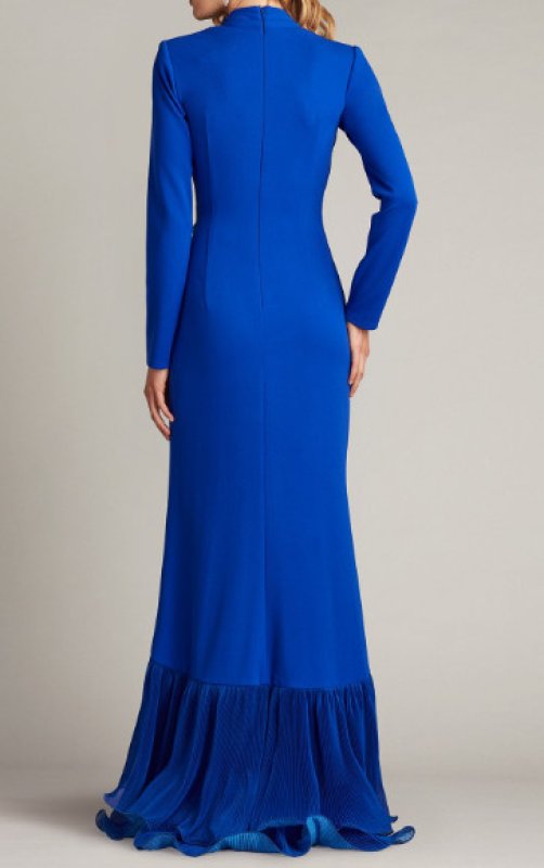 画像2: Tadashi Shoji タダシショージ   MALONE CASCADING RUFFLE GOWN 　ブルー (2)