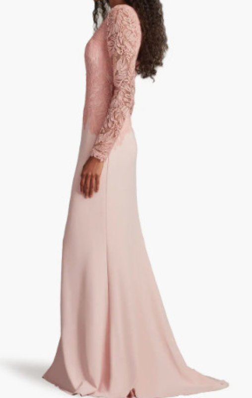 画像3: Tadashi Shoji  タダシショージ  Caliste Embroidered Crepe Gown   ピンク系   03261 (3)