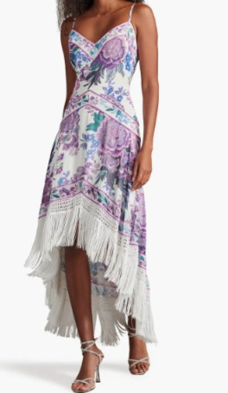 画像1: Tadashi Shoji  タダシショージ  　Lua Floral Dress ホワイト、パープル系 (1)