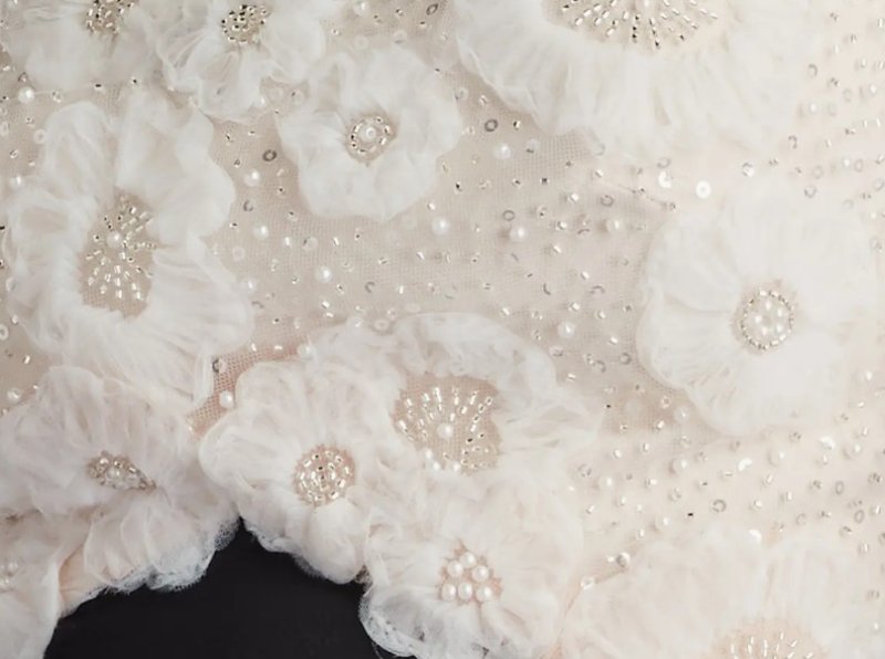 画像4: Tadashi Shoji  タダシショージ   Giuliana Embroidered Bodice Gown ブラック、ホワイト (4)