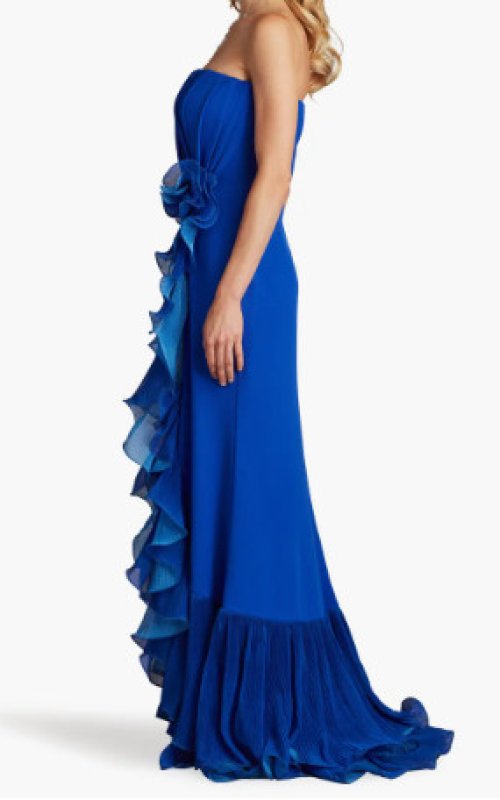 画像3: Tadashi Shoji タダシショージ   Leith Cascading Ruffle Gown ブルー (3)