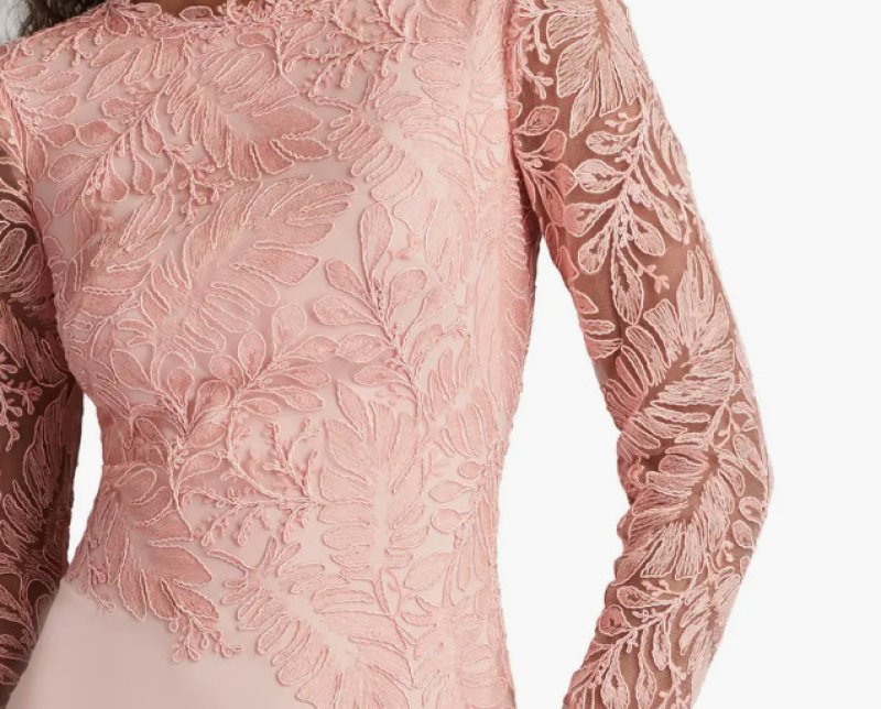 画像4: Tadashi Shoji  タダシショージ  Caliste Embroidered Crepe Gown   ピンク系   03261 (4)