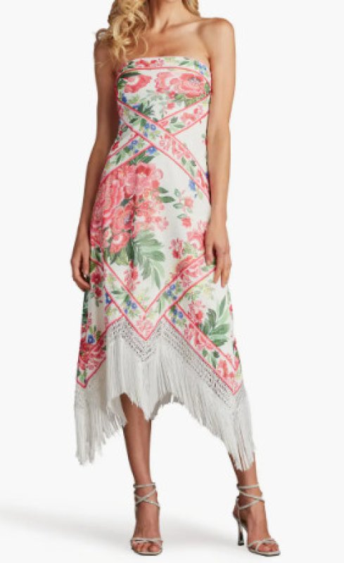 画像1: Tadashi Shoji  タダシショージ  　Brette Floral Dress ホワイト、ピンク系 (1)