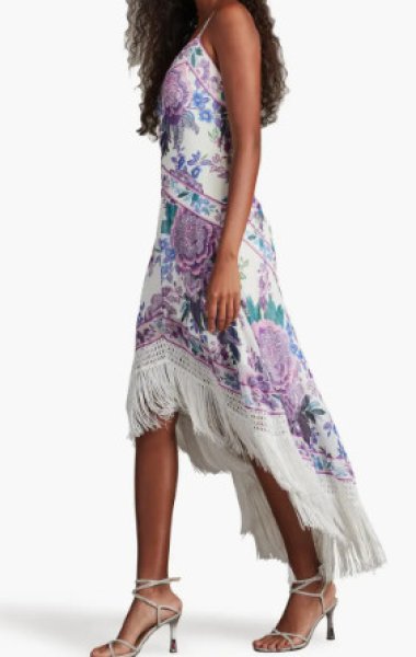 画像2: Tadashi Shoji  タダシショージ   Lua Floral Dress ホワイト、パープル系 (2)