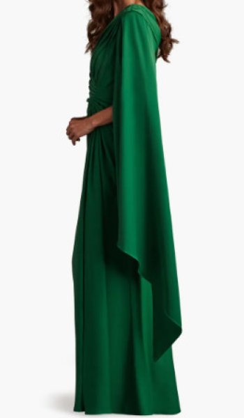 画像3: 【アンミカさん愛用】Tadashi Shoji  タダシショージ   EMBER  ケープスリーブドレス グリーン (3)