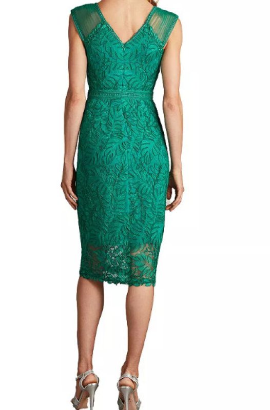 画像2: Tadashi Shoji  タダシショージ   Evonne Embroidered Dress  グリーン系  (2)