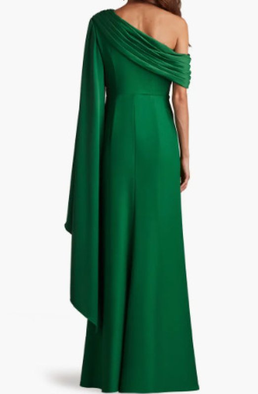 画像2: 【アンミカさん愛用】Tadashi Shoji  タダシショージ   EMBER  ケープスリーブドレス　グリーン (2)