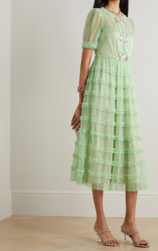 画像1: セール！Saloni サローニ　ドット柄チュールドレス  04043 (1)