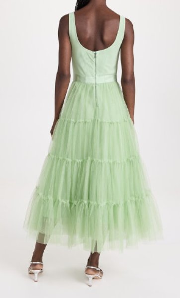 画像2: 【テレビ使用】Alice + Olivia アリスアンドオリビア Chara Tulle Midi Dress  04047 (2)