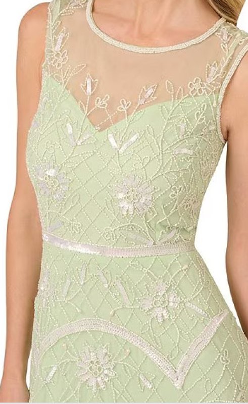 画像3: Adrianna Papell　アドリアナパペル  Beaded Mesh Sleeveless A-Line Midi Dress  04041 (3)