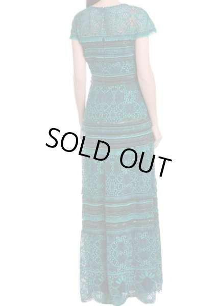 画像2: セール!Tadashi Shoji タダシショージ    Texture Lace Gown グリーン系 (2)