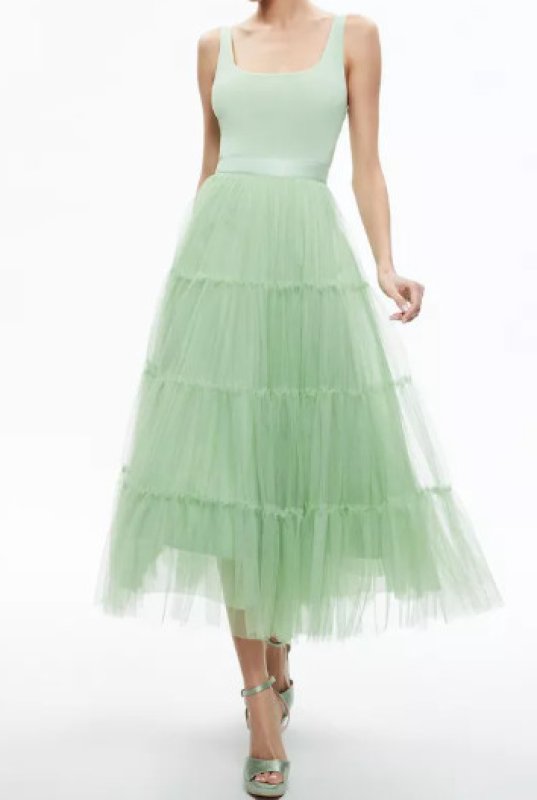 画像1: 【テレビ使用】Alice + Olivia アリスアンドオリビア　Chara Tulle Midi Dress  04047 (1)