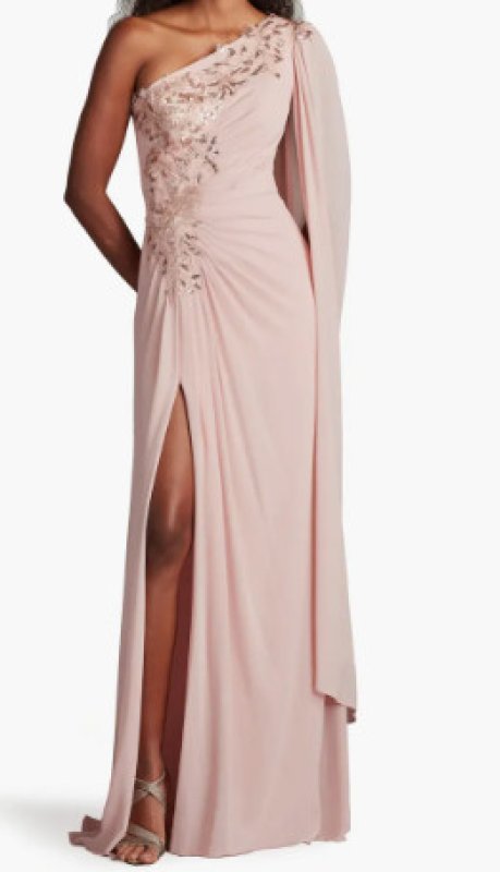 画像1: Tadashi Shoji  タダシショージ   Sonora Cape Sleeve Gown ピンク (1)