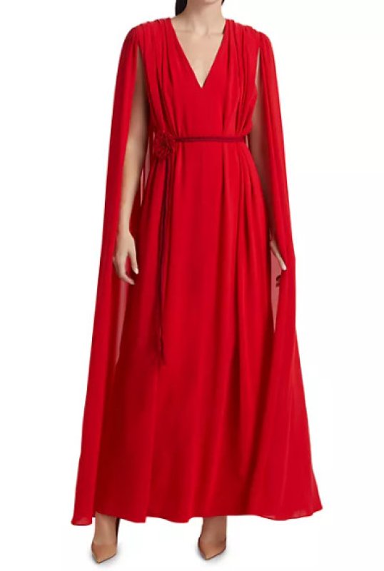 画像1: セール！Alice + Olivia アリスアンドオリビア　Zenaida Cape Gown  04121 (1)