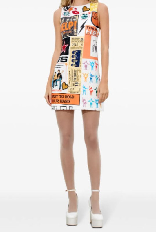 画像1: セール！【ニッキーヒルトン愛用】Alice + Olivia x The Beatles　アリスアンドオリビア  Clyde Shift Dress  12112 (1)