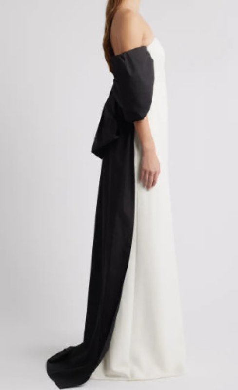 画像3: セール！ Marchesa Notte マルケッサノッテ  Cape Back Column Gown  04201 (3)