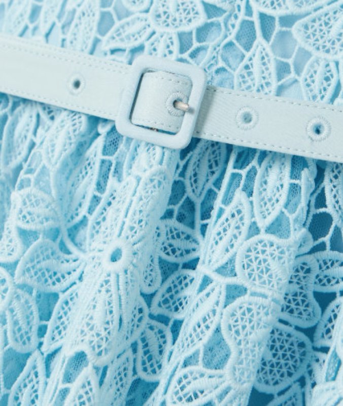 画像3: Self Portrait　セルフポートレート　Belted guipure lace midi dress　ブルー (3)