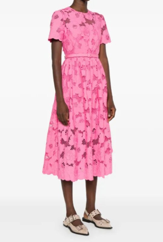 画像1: 限定セール！Self Portrait　セルフポートレート　Cotton-blend lace midi dress (1)