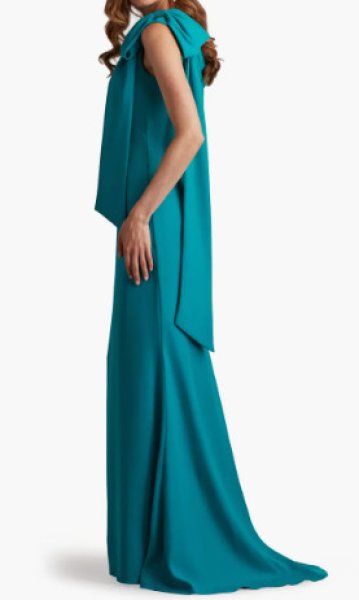 画像2: Tadashi Shoji タダシショージ   cassia ワンショルダー Gown  グリーン、ブルー系  20802 (2)