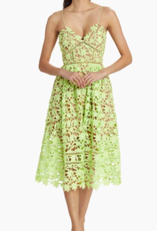 画像1: 【セレブ多数愛用】Self Portrait　セルフポートレート　Azaelea Dress ライトグリーン系  43001 (1)