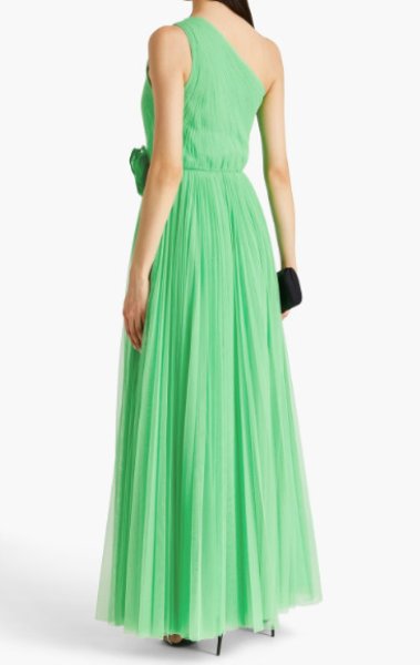 画像2: セール!ZAC POSEN ワンショルダープリーツメッシュドレス (2)