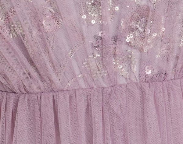 画像4: セール！Badgley Mischka 　ライラックチュールロングドレス  04251 (4)