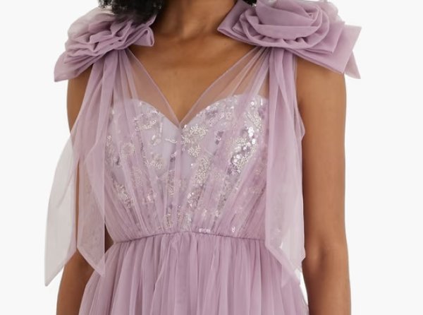 画像3: セール！Badgley Mischka 　ライラックチュールロングドレス  04251 (3)