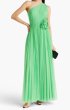 画像1: 5/15までセール！ZAC POSEN ワンショルダープリーツメッシュドレス (1)