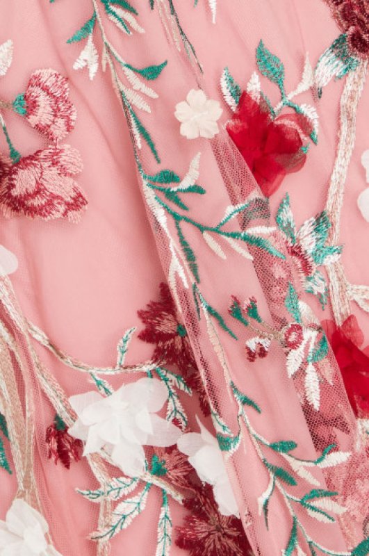 画像3:  セール！Marchesa Notte マルケッサノッテ　花柄刺繍チュールロングドレス  05044 (3)