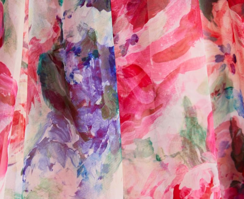 画像4: セール！Marchesa Notte マルケッサノッテ　オフショルダードレープ花柄シフォンドレス  05031 (4)