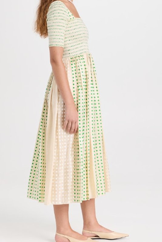 画像4: セール！【田中みな実さん他着用】Tory Burch トリーバーチ  Printed Silk Smocked Dress (4)