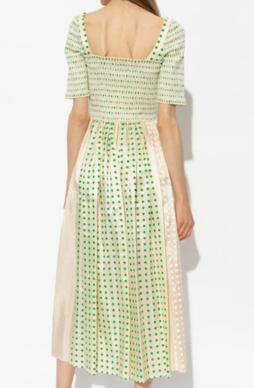画像2: セール！【田中みな実さん他着用】Tory Burch トリーバーチ  Printed Silk Smocked Dress (2)