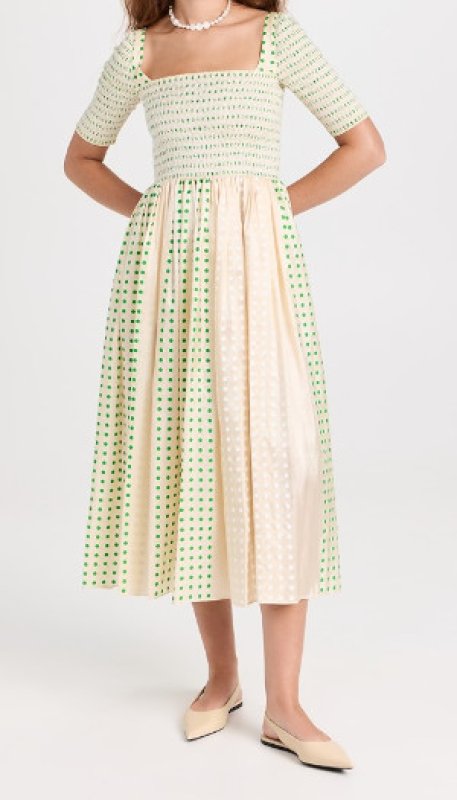 画像3: セール！【田中みな実さん他着用】Tory Burch トリーバーチ  Printed Silk Smocked Dress (3)