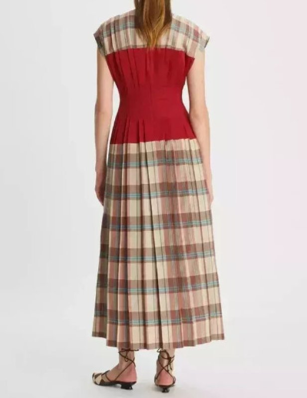 画像3: セール！Tory Burch トリーバーチ  Plaid Silk Claire McCardell Dress  06081 (3)