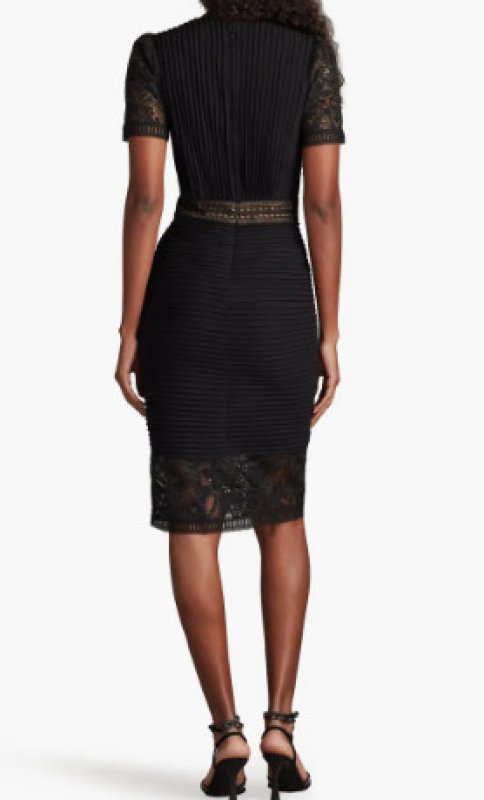 画像2: Tadashi Shoji タダシショージ  Brone Illusion Lace Cocktail Dress  ブラック (2)