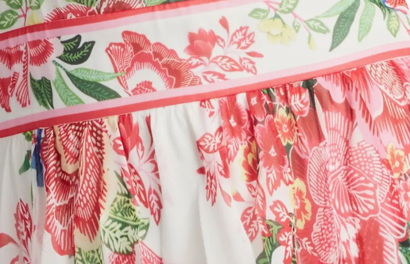 画像3: Tadashi Shoji  タダシショージ  Somaya Floral Print Fringe Gown　ホワイト、ピンク系 (3)