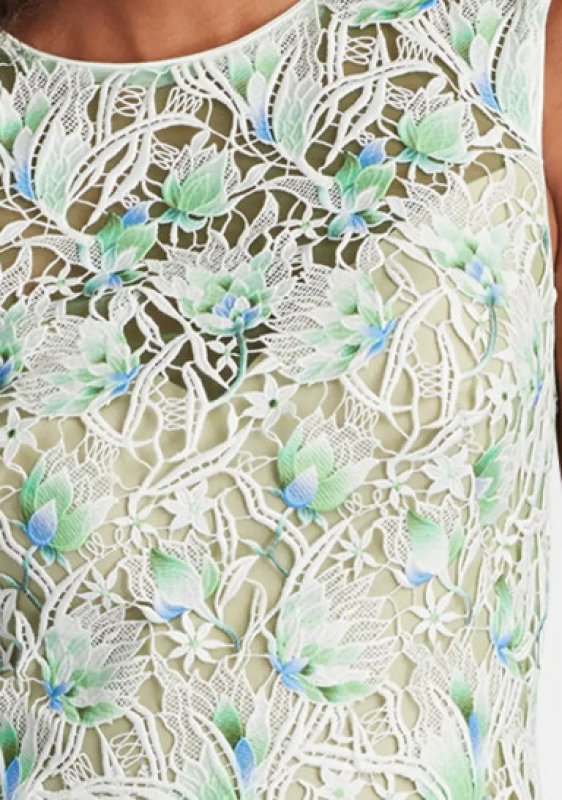 画像3: Tadashi Shoji  タダシショージ   Pyla 3D Floral Embroidered mini Dress　  ホワイト、グリーン系 (3)