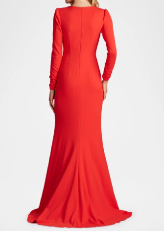 画像2: Tadashi Shoji タダシショージ  Bates Twist-Front Gown  レッド系  08223 (2)